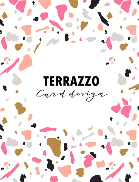 Σχεδιασμός Καρτών Terazzo Κουκκίδες Και Πινελιές — Διανυσματικό Αρχείο