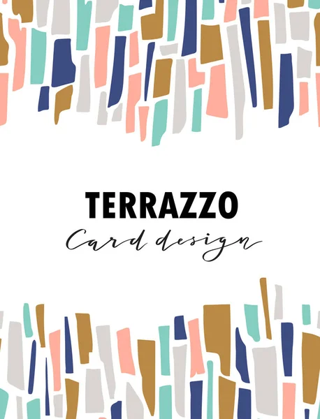 Diseño Tarjeta Terazzo Con Pinceladas — Archivo Imágenes Vectoriales