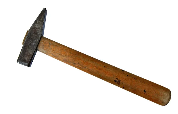 Vintage Rostigen Hammer Isoliert Auf Weißem Hintergrund — Stockfoto