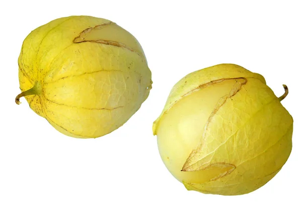 Frutos Del Grosellero Del Cabo Physalis Aislados Sobre Fondo Blanco —  Fotos de Stock