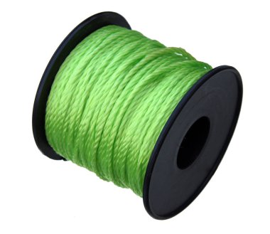 Biriktirme veya bobin naylon ip beyaz arka plan üzerinde izole