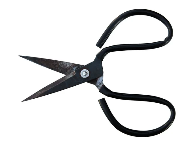 Vintage Iron Scissors Isolated White Background — Stock Photo, Image