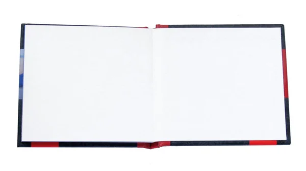 Abra Caderno Livro Com Páginas Branco Isoladas Fundo Branco — Fotografia de Stock