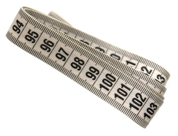 卷尺或测量带是一个灵活的标尺 用于测量距离 — 图库照片