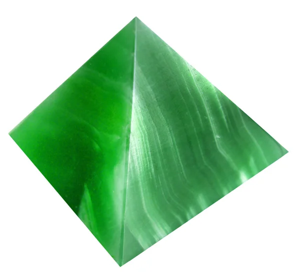 Piramide Verde Ottenuta Tagliando Pezzo Minerale Naturale Pietra Preziosa Immagini Stock Royalty Free