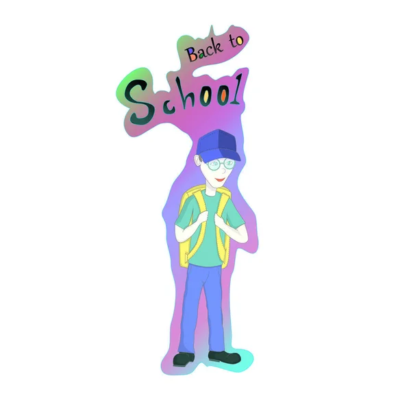 Boy Goes School — Stock Vector