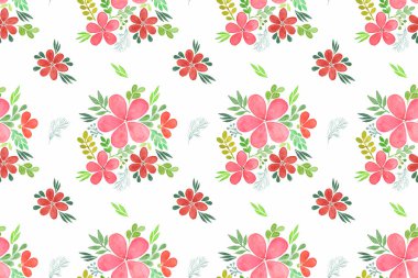 Basit kırmızı çiçekler dikişsiz desen