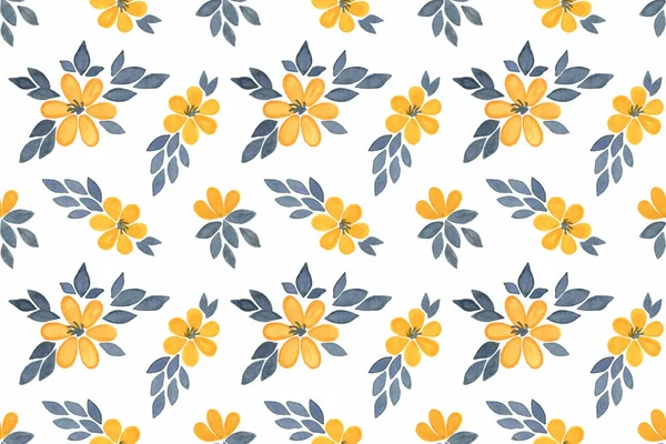 Fleurs et feuilles simples jaunes et grises — Photo