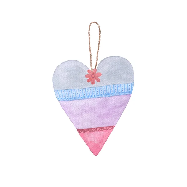Textile heart decoration — Stock Photo, Image