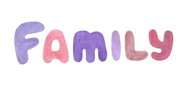 Suluboya handdrawn kelime Aile