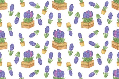 Hycinth çiçek dikişsiz desen