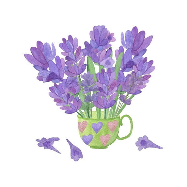 Lavender in a green cup