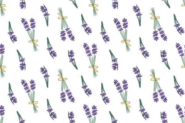 Simple lavender flowers seamless pattern