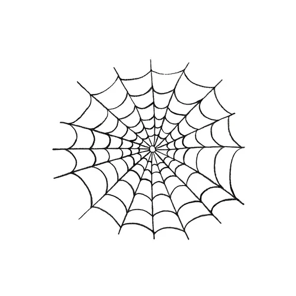 Una tela de araña de Halloween de lujo, objeto aislado en el respaldo blanco — Foto de Stock