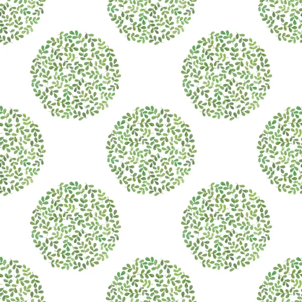 Round geometric figure decorated with leaves, seamless pattern, — Stock Photo, Image