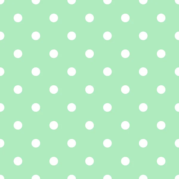 Branco polka dot sem costura padrão no fundo verde claro , — Fotografia de Stock