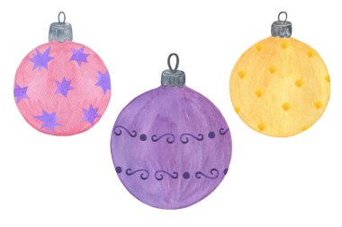 Noel ağacı süslemeleri seti, canlı renklerde Noel dekorasyon