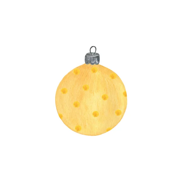クリスマスツリーの装飾ラウンド黄色のボール、鮮やかな色でクリスマスの装飾 — ストック写真
