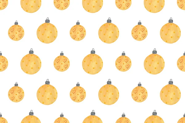 Christmas tree decorations, yellow balls repeat pattern
