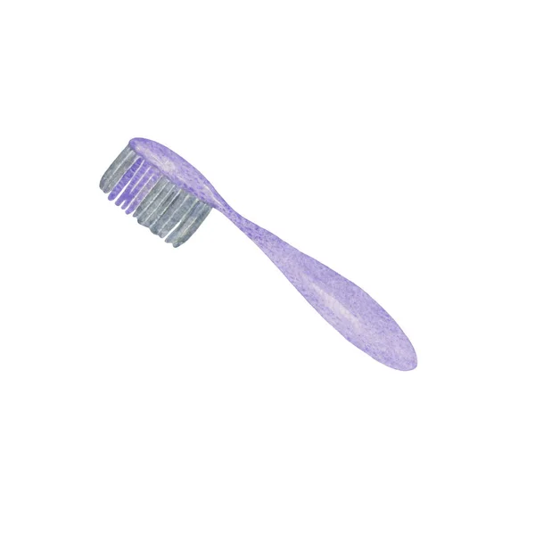 İzole edilmiş bir diş fırçası, basit suluboya deseni, hijyenik aksesuar. — Stok fotoğraf