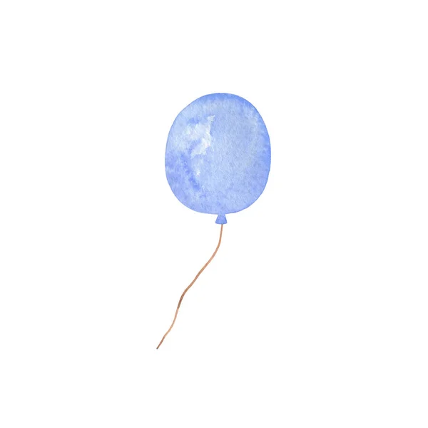 Gekleurde met de hand getekende blauwe ronde ballon, patroon voor elke vakantie viering ontwerp — Stockfoto