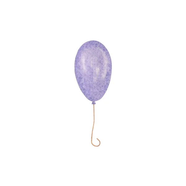 Ballon ovale violet dessiné à la main coloré, motif pour toute conception de célébration de vacances — Photo