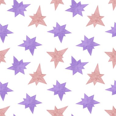 Pastel renkli Noel yıldızları beyaz arka planda tekrar desenler, bayram ve aile kutlamalarının sembolü, basit pürüzsüz süs, farklı renk ve boyutlarda renkli boho tarzı elementler.