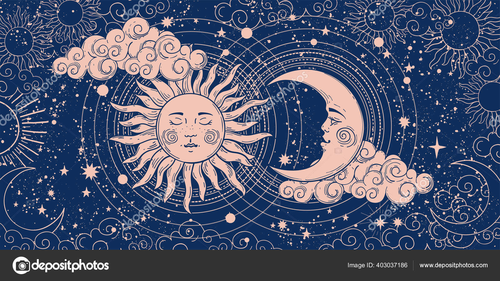 道化師の版画 月と星の背景 道化師の版画 月と星の背景