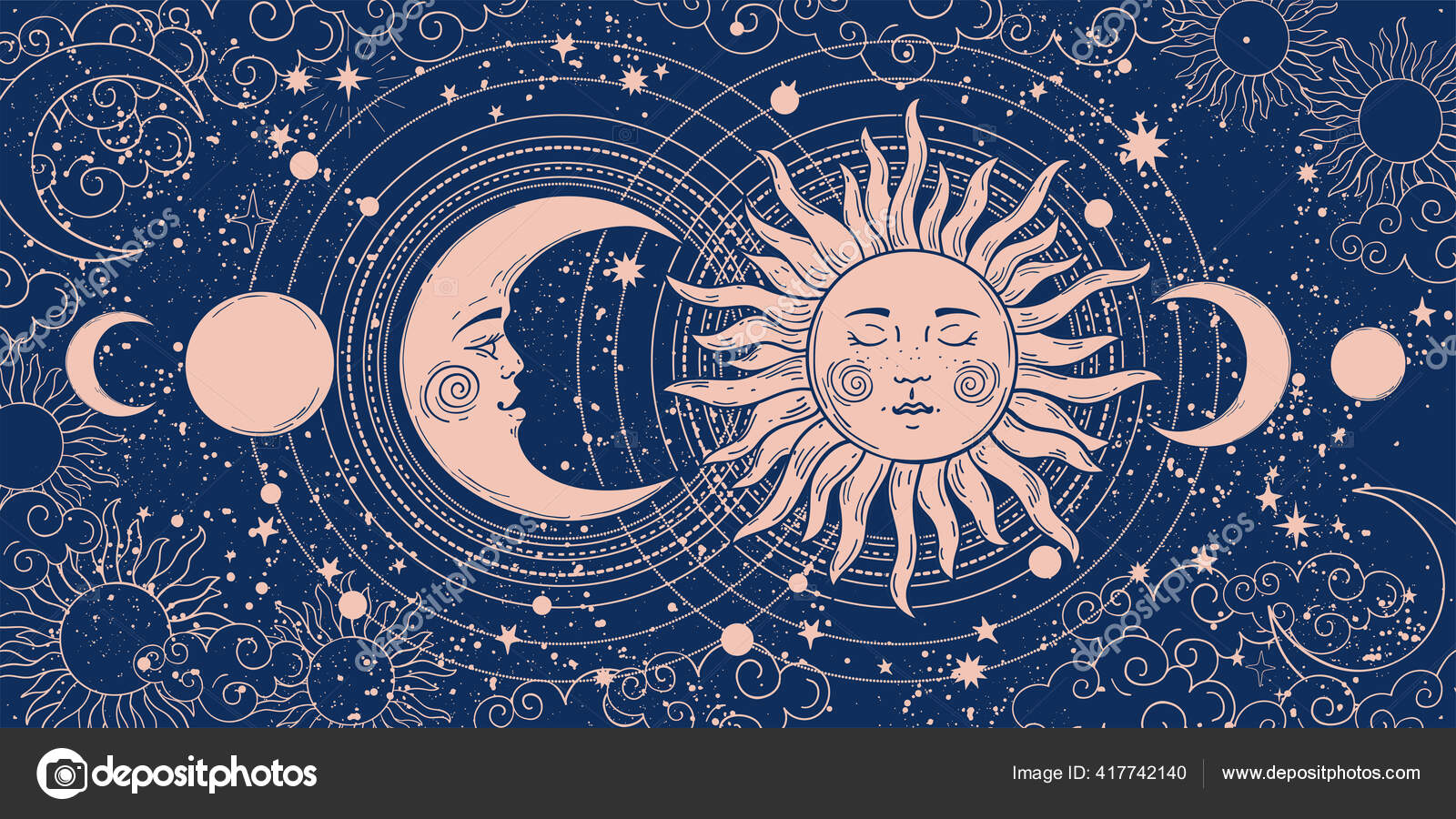 Волшебное Знамя Для Астрологии, Таро, Дизайна Бохо. Вселенское.