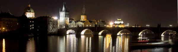 Prague in the light of night lights