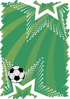 Dikey futbol posteri. Soyut yeşil arka plan