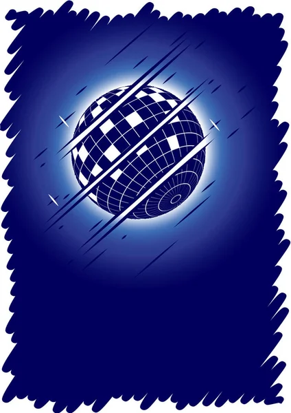 Locale notturno poster.Abstract disko ball — Vettoriale Stock