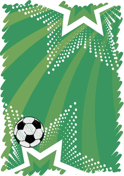 Verticale voetbal poster. Abstracte groene achtergrond — Stockvector