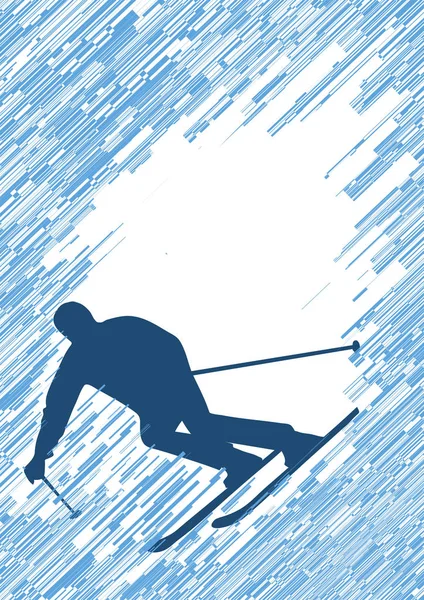 Motivo de esquí. Fondo azul abstracto — Vector de stock