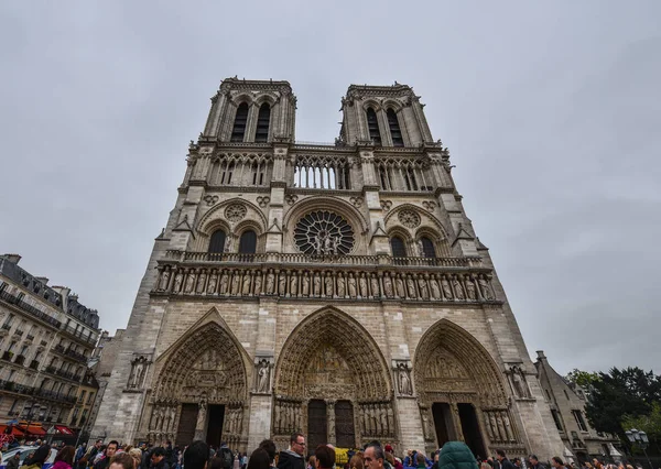 法国巴黎 2018年10月2日 巴黎圣母院景观 大教堂于1160开始 1260 基本完工 — 图库照片