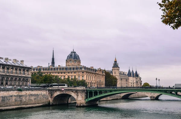 Paris Franciaország Október 2018 Táj Szajna Régi Híd Párizs Franciaország — Stock Fotó
