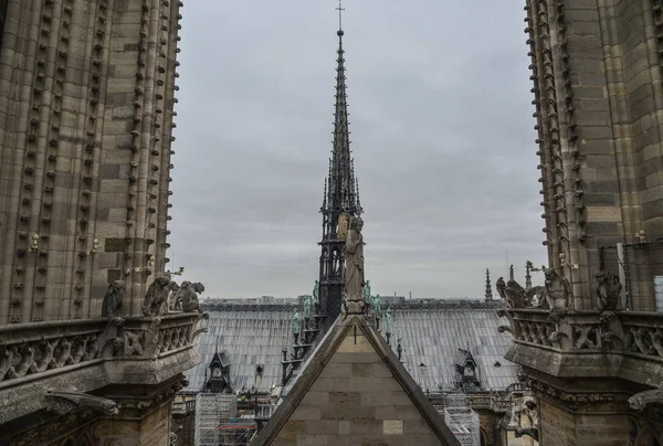 Detalle Arquitectura Notre Dame Paris Francia Iglesia Uno Los Mejores —  Fotos de Stock