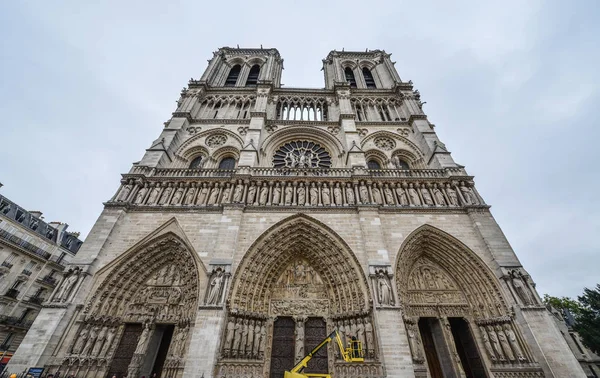 Parigi Francia Ottobre 2018 Veduta Notre Dame Paris Cattedrale Iniziata — Foto Stock