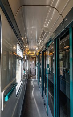 Linz, Avusturya - 25 Ekim 2018. Linz, Avusturya yüksek hızlı tren iç. 6 / 123 km demiryolu ağı oluşur, onun ölçüm 1,435 mm normal hat.