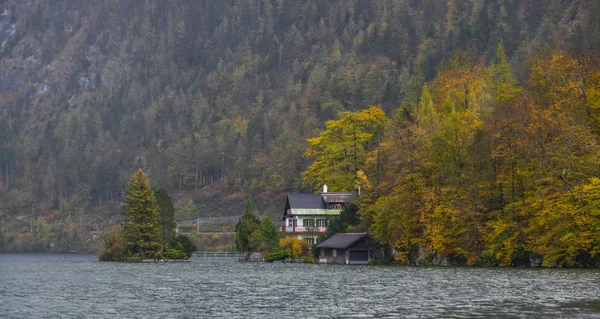 Beautiful Hallstatt Village Austria Hallstatt Uma Encantadora Vila Beira Lago — Fotografia de Stock