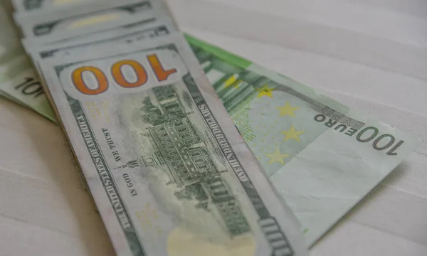 Euro Eur Dolarach Usd Usa Waluty Tle Pieniądze — Zdjęcie stockowe