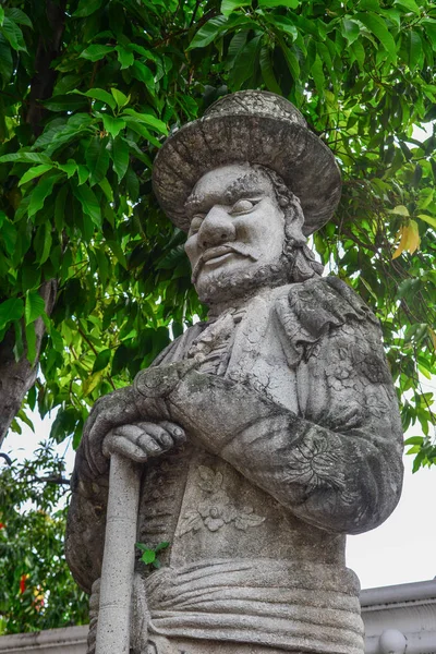 Kinesiska Guardian Figur Bredvid Grind Wat Pho Wat Pho Största — Stockfoto