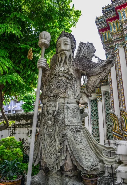 Figura Guardián Chino Lado Una Puerta Wat Pho Wat Pho —  Fotos de Stock