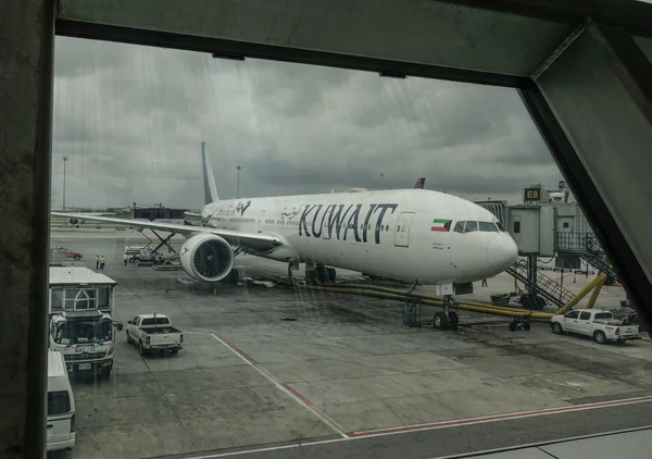 Bangkok Thailand Sep 2018 Boeing 777 300 Flygplan Kuwait Airways — Stockfoto