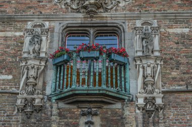 Bruges, Belçika'da eski binanın ayrıntılar. En iyi korunmuş ortaçağ kenti Belçika Bruges (Brugge) olduğunu.