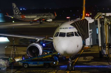 Saigon, Vietnam - 4 Aralık 2018. Cebu Pasifik Saigon (Ho Chi Minh City), Vietnam Tan Son Nhat Havaalanı (Sgn) yerleştirme, bir Airbus A320 uçağı.