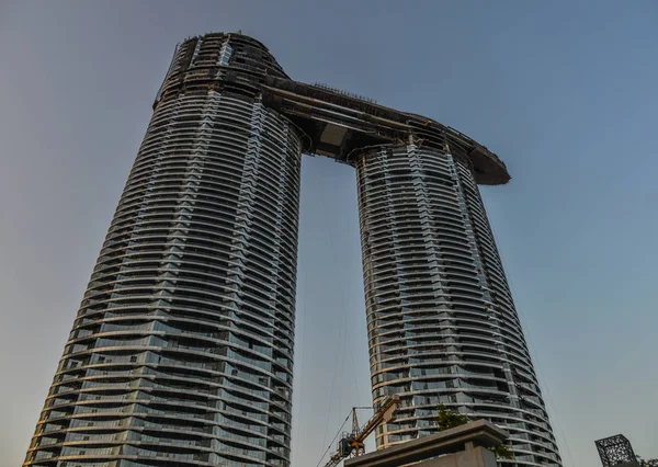 Dubai Emiratos Árabes Unidos Diciembre 2018 Edificios Modernos Atardecer Dubai —  Fotos de Stock