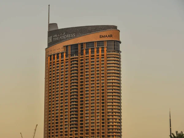 Dubai Förenade Arabemiraten Dec 2018 Moderna Byggnader Vid Solnedgången Dubai — Stockfoto
