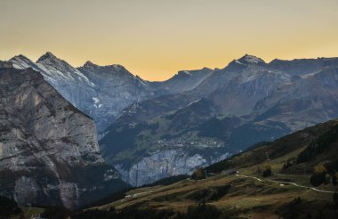 Jungfraujoch Station, İsviçre görünümünden Alp dağlarının görünümü.
