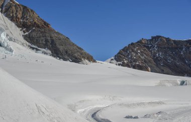 Jungfraujoch Station, İsviçre görünümünden Alp dağlarının görünümü.